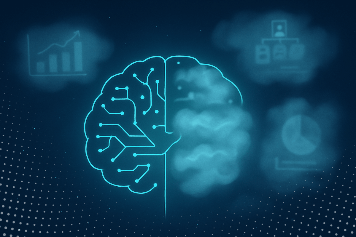 Illustration of artificial intelligence and mathematical hallucinations